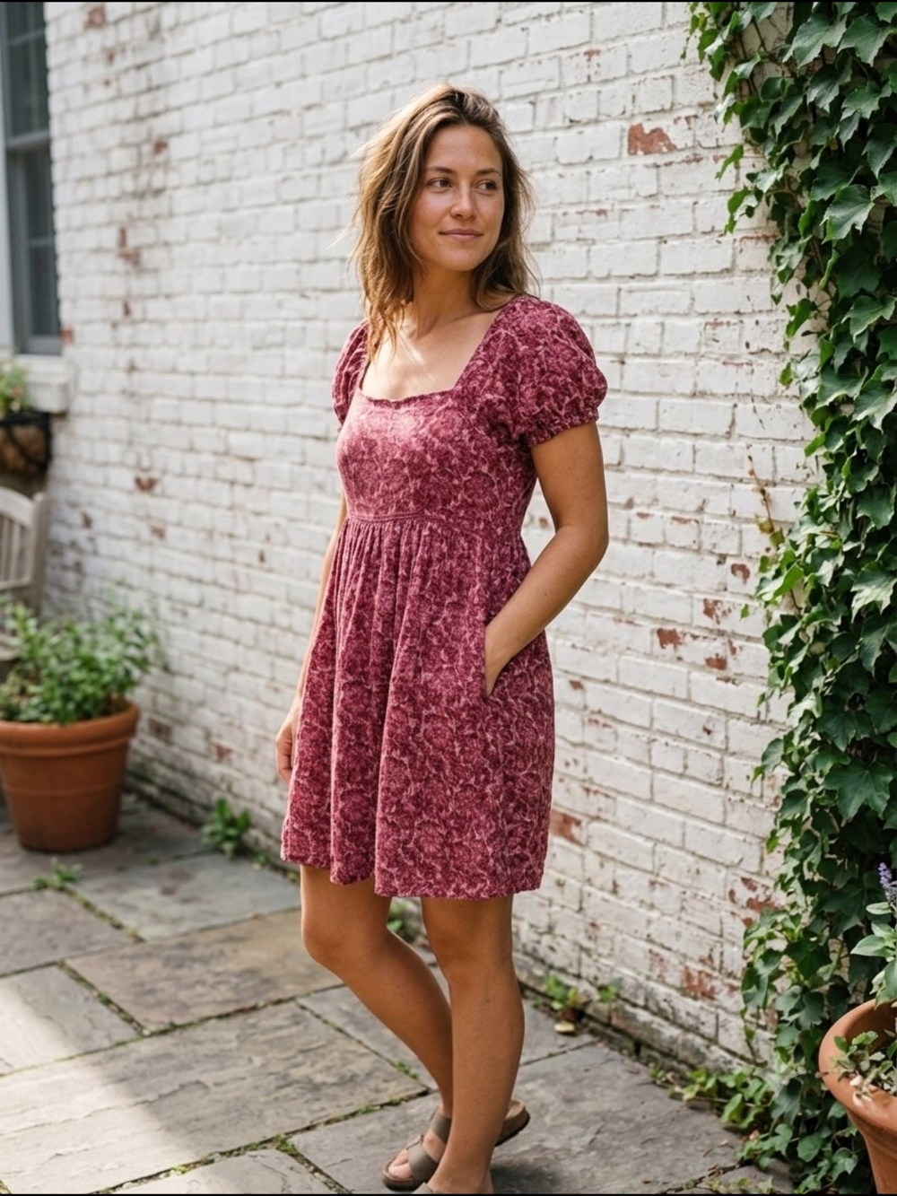 American Eagle Puff‎ Sleeve Babydoll Mini Dress Ditsy Floral Fairy Whimsical